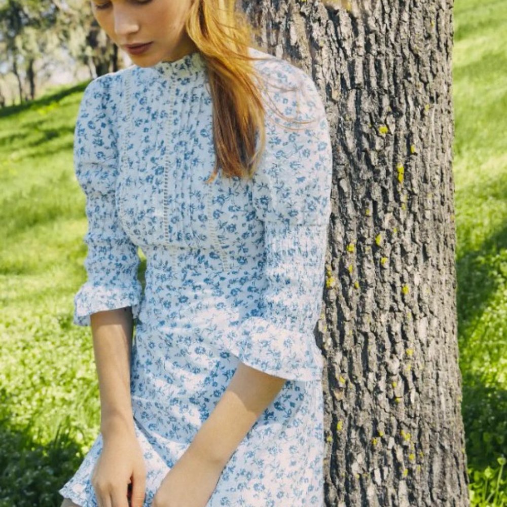 Urban Outfitters X Laura Ashley Maisy Mock Neck Floral Dress